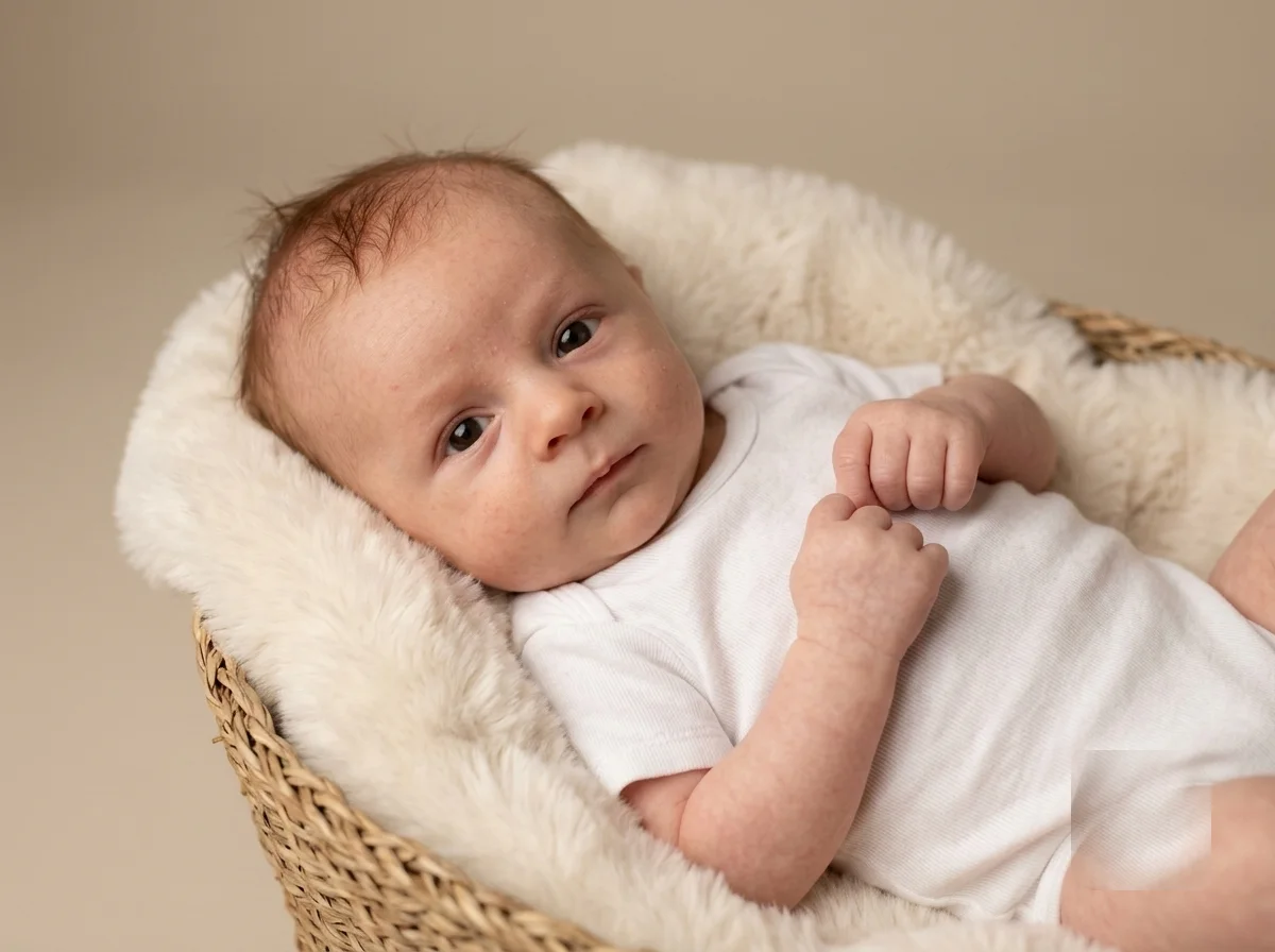 Babyfoto im Körbchen, Beispiel