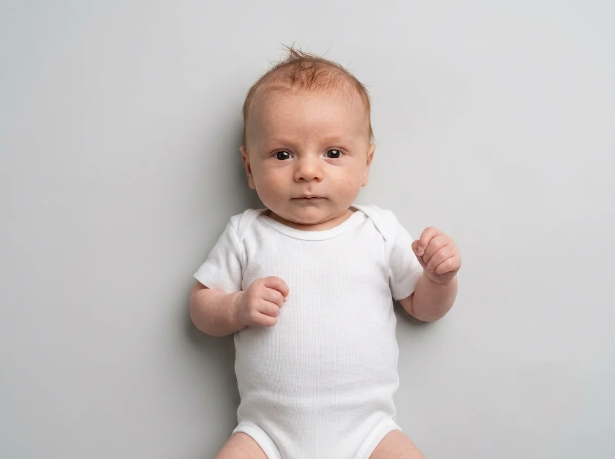 Babyfoto vor Studiohintergrund, Beispiel
